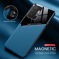 Redmy Note10 Pro Case skórzany samochód magnetyczny uchwyt pokrywa dla Xiaomi Redmi uwaga 10 11 Pro 11S 10S 10T miękka rama odporna na wstrząsy Coque 1